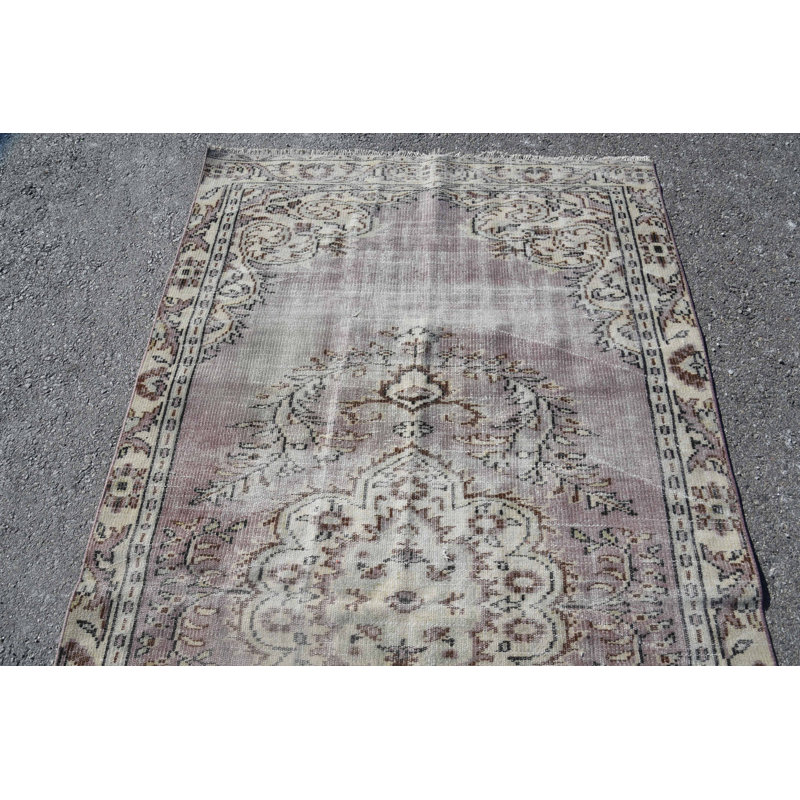 Tapis de luxe, tapis 4,7 x 8,5 pi, tapis rétro, tapis turcs, tapis oriental, tapis Oushak mauve