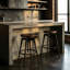 Tabouret pivotant en bois massif Melra