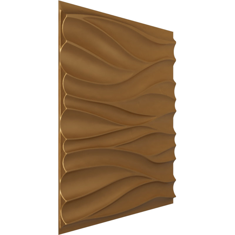 Panneau mural 3D décoratif Ripple EnduraWall, Doré brillant