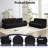 2+3 Piece Convertible Sofa Bed Set - Dual Reclining Loveseat & Sectional With 6-way Adjustable Backrests, Tufted Corded Fabric, Storage Pockets - Space-saving-772592378