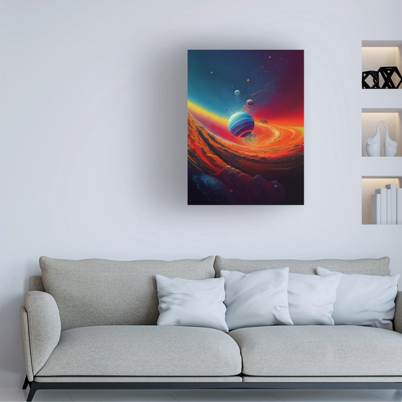 Art mural sur toile tendue - art mural «Planète 1» Wumples pour décor de salon, de chambre à coucher ou de bureau - 18 x 24
