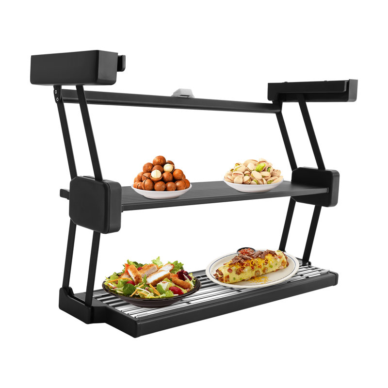 2 Tier Cabinet-Mounted Spice Rack, Satin Black