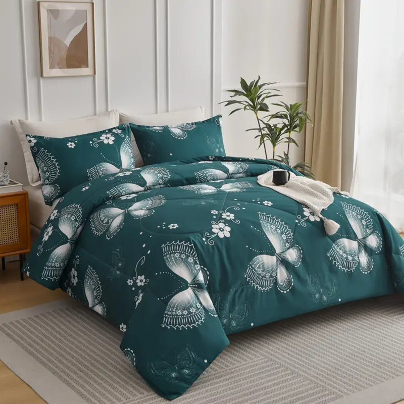 Ensemble d'édredon pour chambre à coucher, Édredon simple + 1 taie décorative