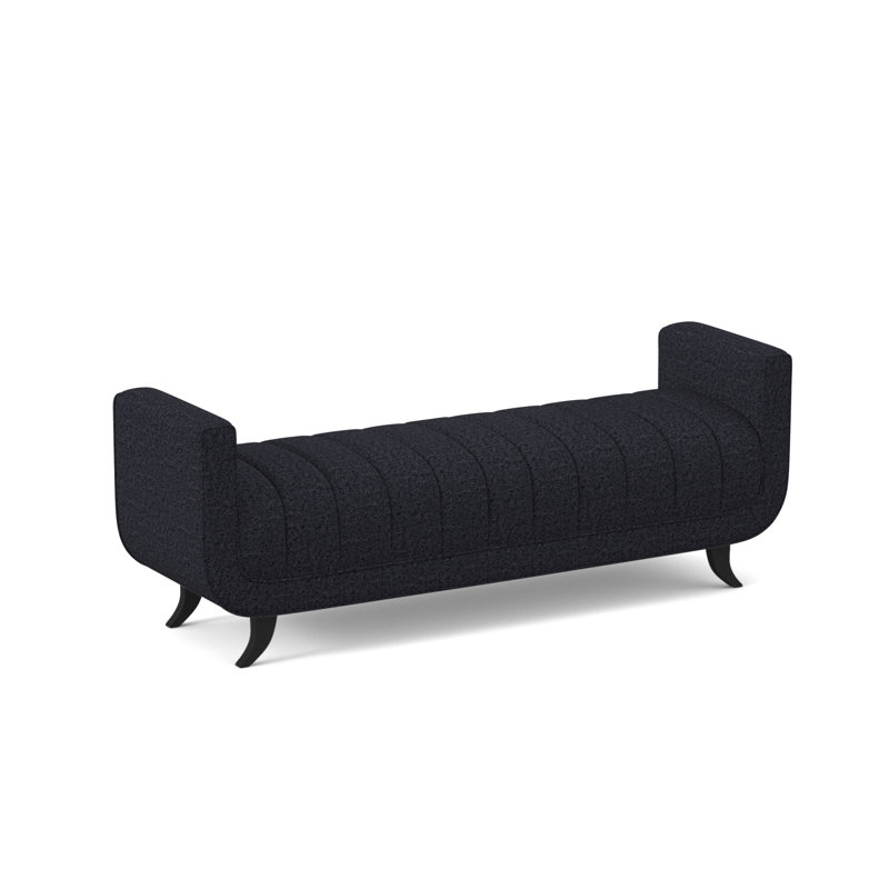 Salon Upholstered Bench, Espresso, Venice Navy