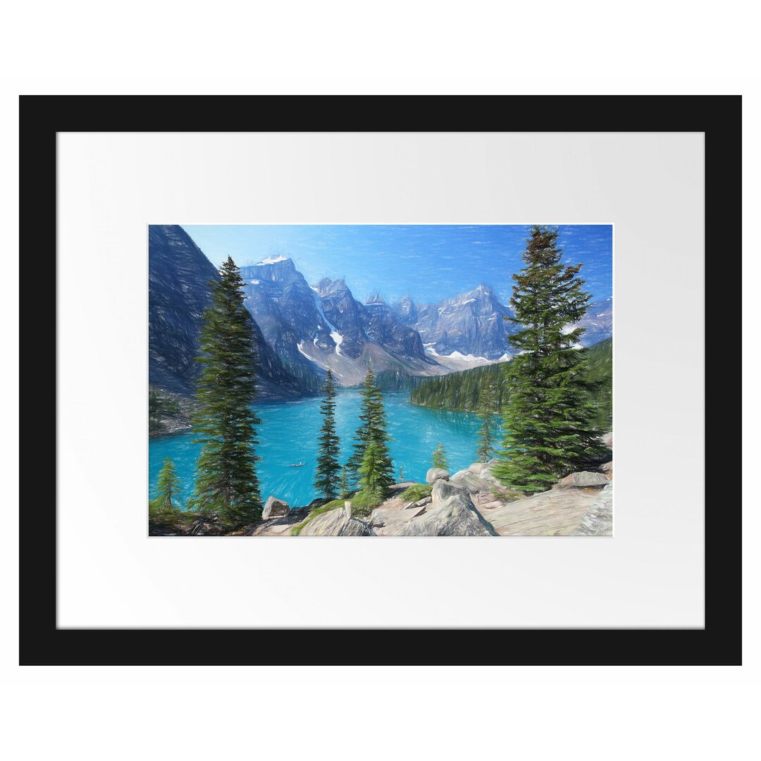 Gerahmtes Poster Moraine Lake kanadische Berge