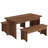 Farmhous 3PCS Kitchen Set, Wooden Frame Dining Table With 2 Benches