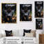 «Black White Animal Panther Portrait II», reproduction sur toile-91382498-91382507