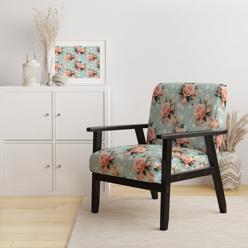 Fauteuil d'appoint rembourré moderne et contemporain rose et romantique Pink Dot