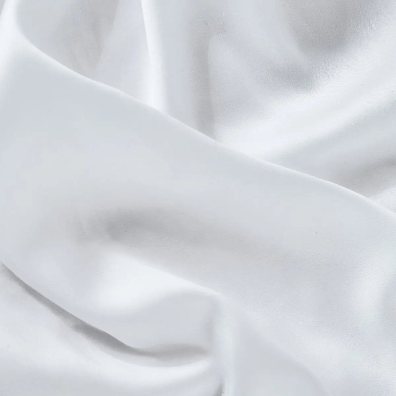 Ensemble de draps en satin Luxe CleanBamboo, Ensemble de draps pour taille de lit très grand a, Blanc