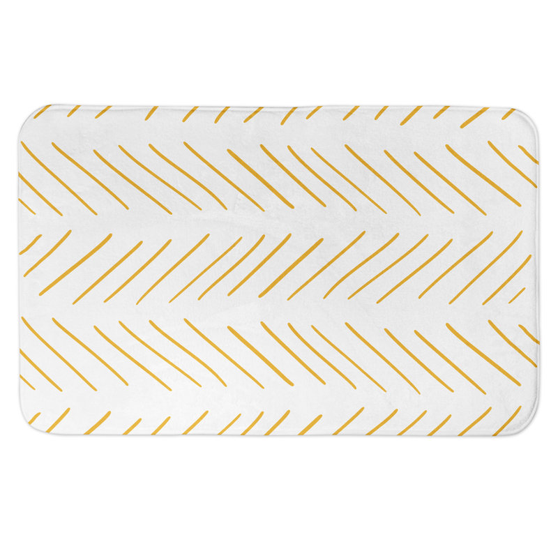 Tapis pour salle de bain à chevrons modern Emerico, Gris