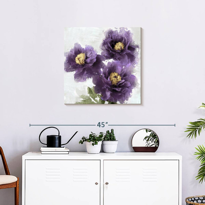 Harnek mauve en fleurs I, H 24 po x l 24 po