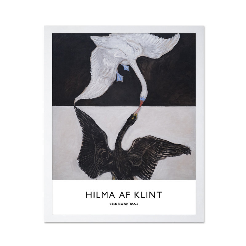 Hilma Af Klimt - The Swan No1, 24"H x 32"W, Poster, White Framed