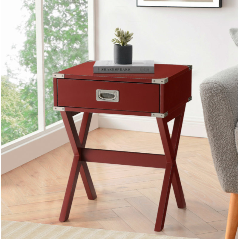 1-Drawer End Table, Red