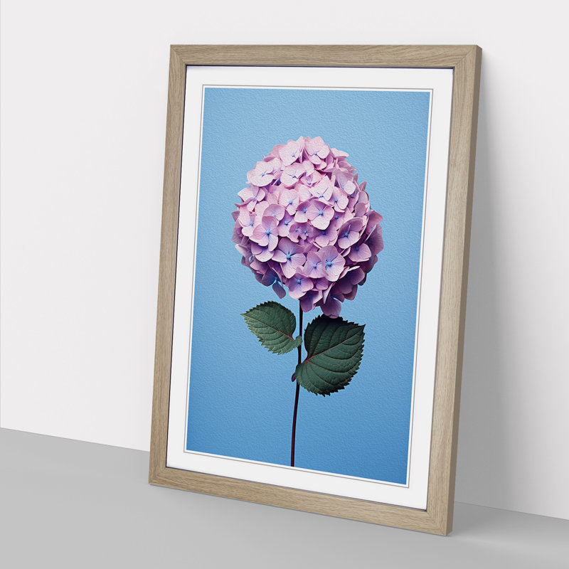 Hydrangea Minimalism No.2 - Framed Print, Oak Framed, 64cm H x 46cm W x 2cm D