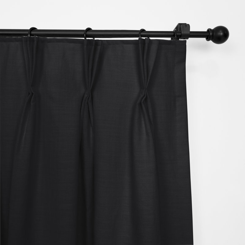 Paire de rideaux Elsie, L 20 po x L 132 po, Ébène
