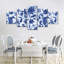 Ornement de fleurs bleues, reproduction sur toile-93061102