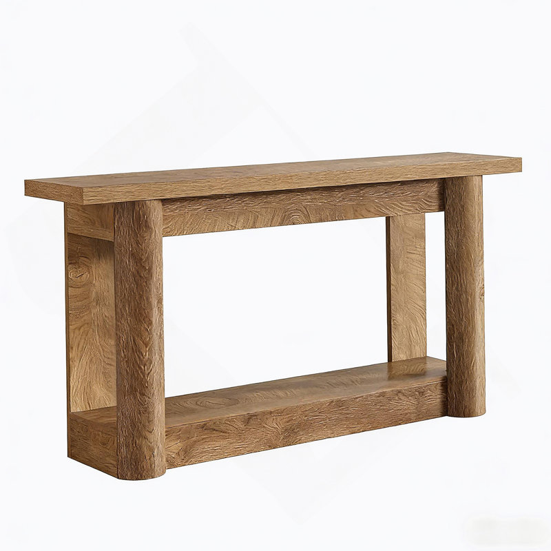 2-Tier Foyer Table,Entryway Sofa Table,Console Table, Brown Oak
