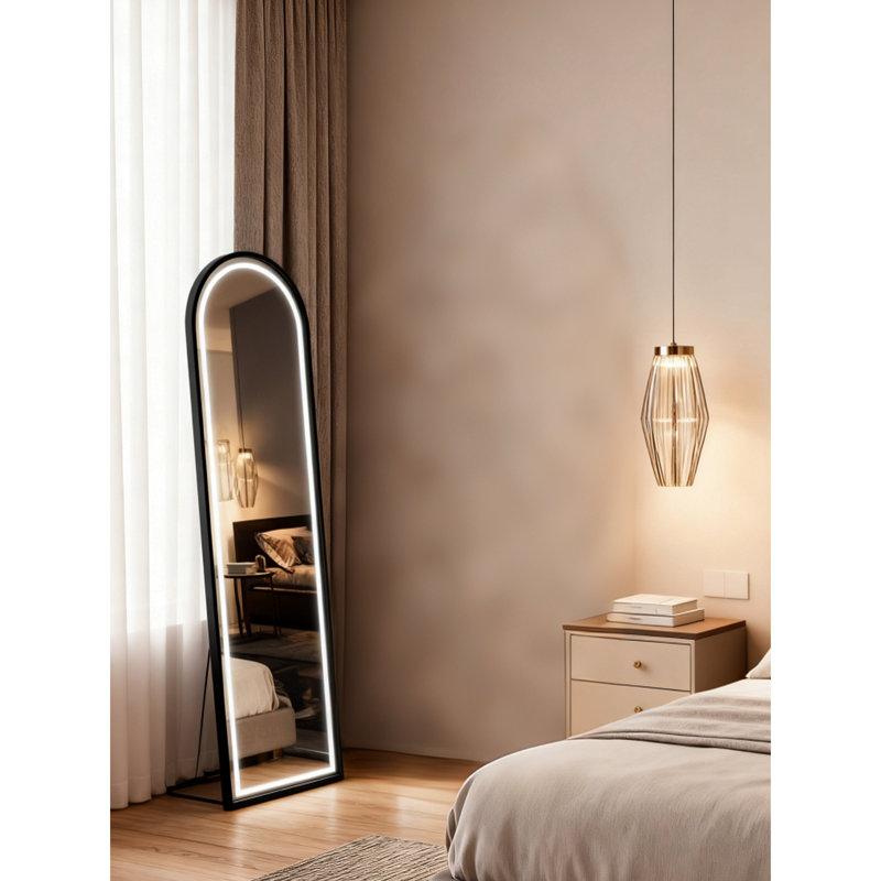 63"X 20" Full Body Floor Mirror With Memory Function And Multiple Usage Modes Led Lighting Strong Aluminum Frame For Bathroom
