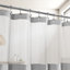 Rideau de douche en mélange de coton gaufré nid d'abeille avec doublure encliquetable-759779151-759779148