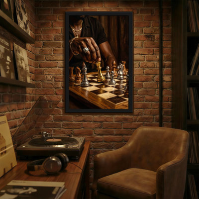 Abstrait joueur d'échecs en mouvement