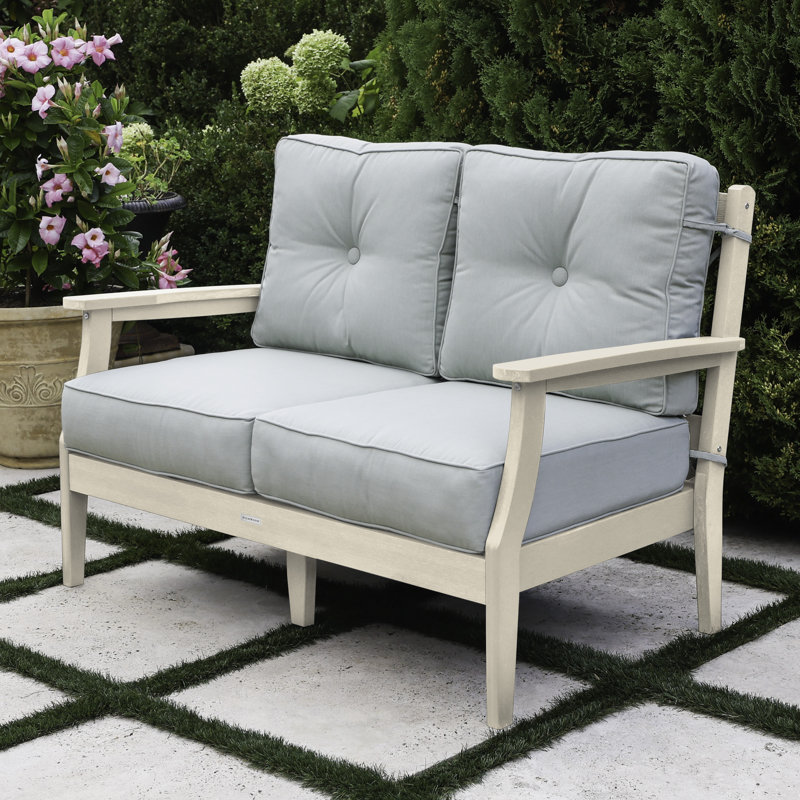 Anifer Lehigh Deep Seating Loveseat, Canvas Seasalt 
