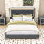 Velvet Upholstered Platform Bed with LED Lighting and Tufted Headboard-1321034601-1320898219