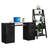 Latitude Run Compact Desk 43" + Ladder Shelf Standing Bookcase-190286407