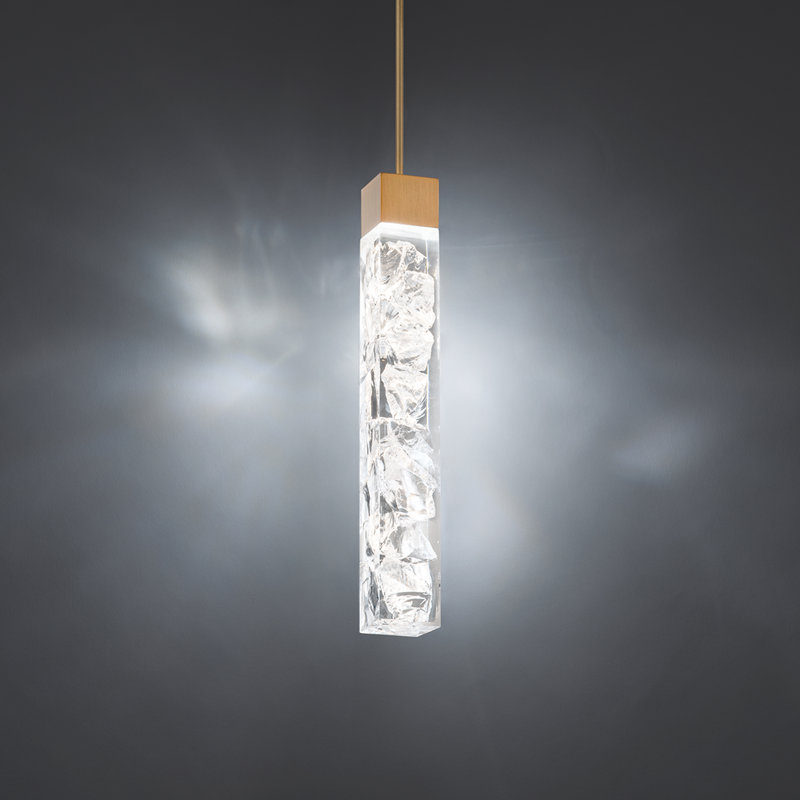 Luminaire suspendu simple à 1 lumière Minx, Laiton vieilli