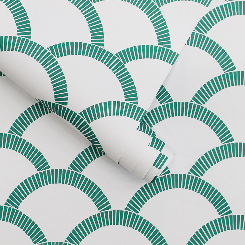 Papier peint adhésif mosaïque pétoncles, Vert émeraude, 1,75 kg