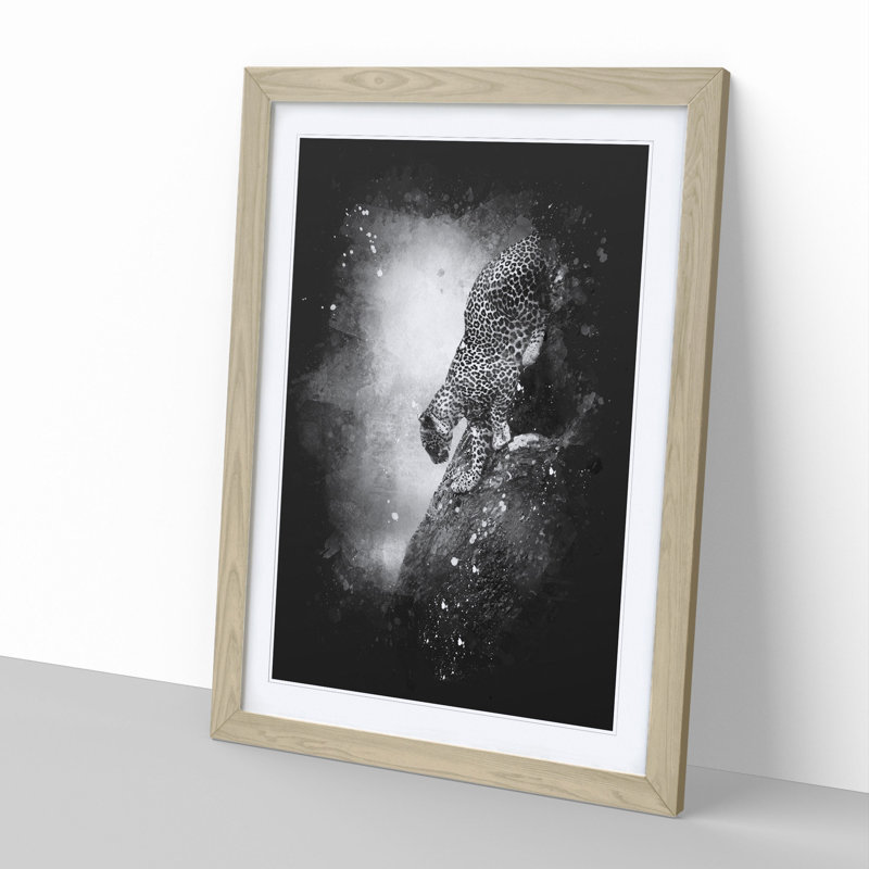 Leopard Vol.5 - Picture Frame Graphic Art, 48cm H x 36cm W x 2cm D, Oak Framed