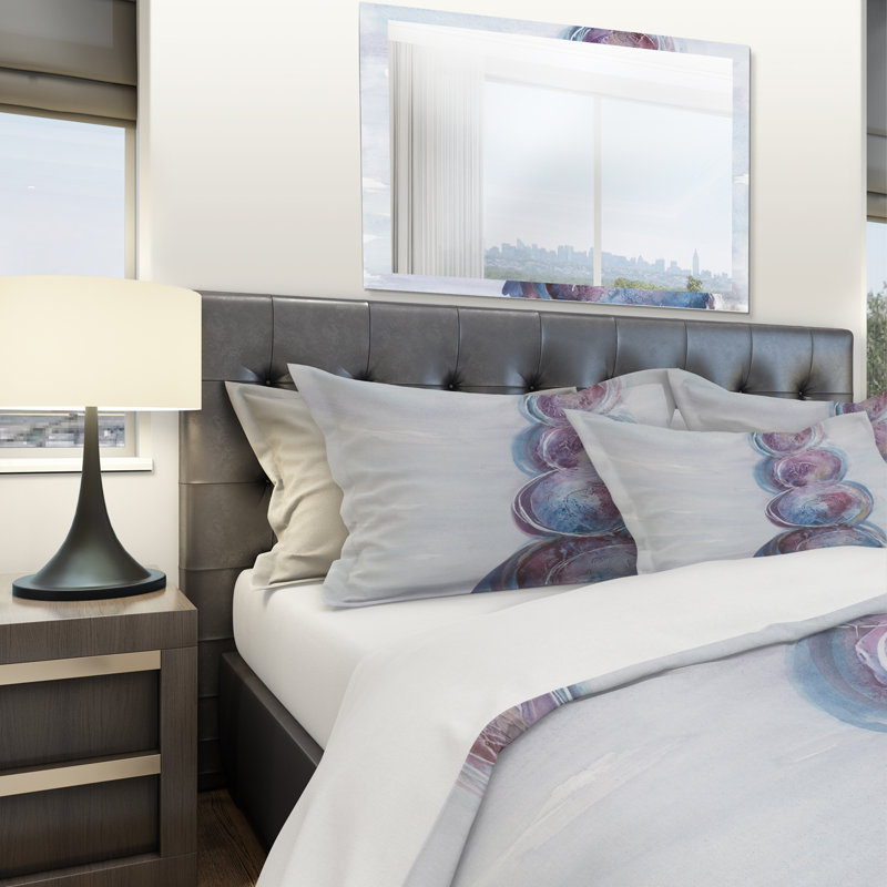 Ensemble de housse de couette moderne et contemporaine en microfibre bleue, Housse de couette double / grand et 2 taies