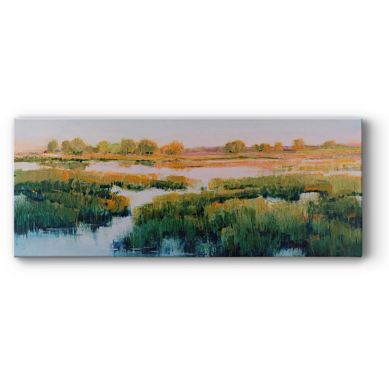 Vue de marais II sur toile, H 24 po x l 60 po x P 1,5 po