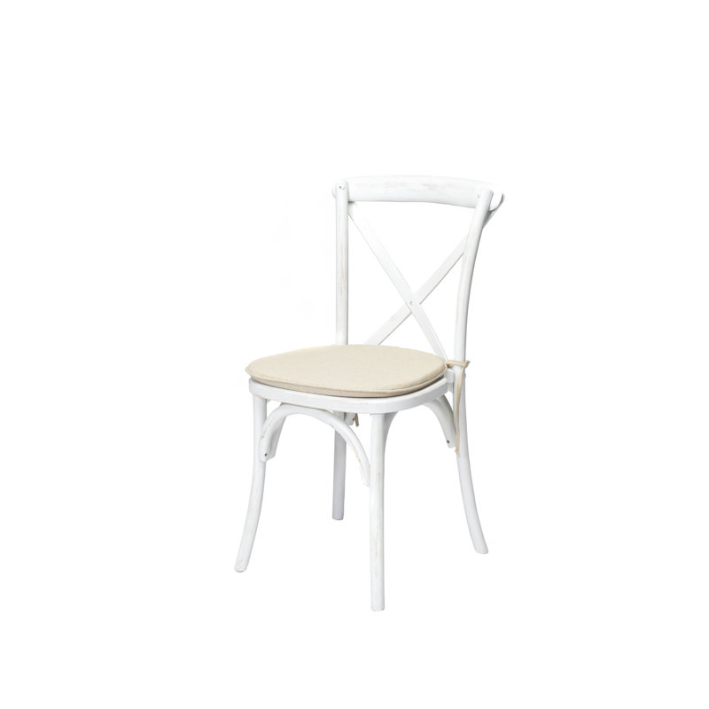 18 " H Upholstered Birch Solid Wood Side Chair Stacking, White Wash