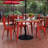 Harewood Square Commercial Indoor/Outdoor Poly Resin Restaurant Table with Steel Frame-797385367-797385364