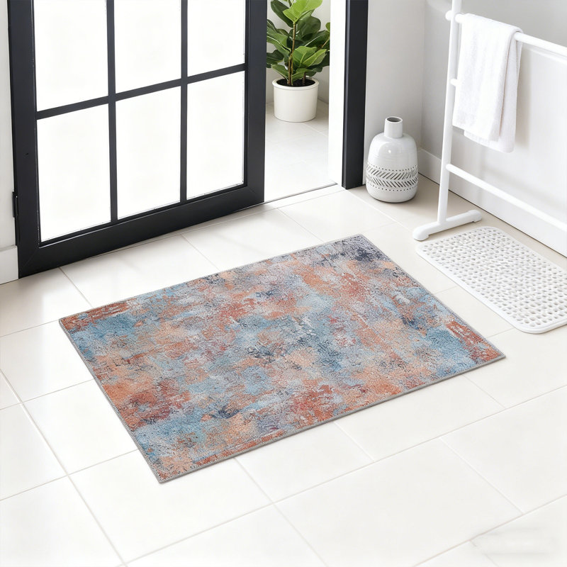 Machine Washable Non-Slip Area Rug， Modern Abstract Rug for Living Room， Bedroom， Kitchen， Soft Low-Pile Stain-Resistant Carpet， 8x10 Feet