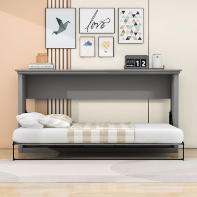 Lit simple escamotable en bois avec lattes