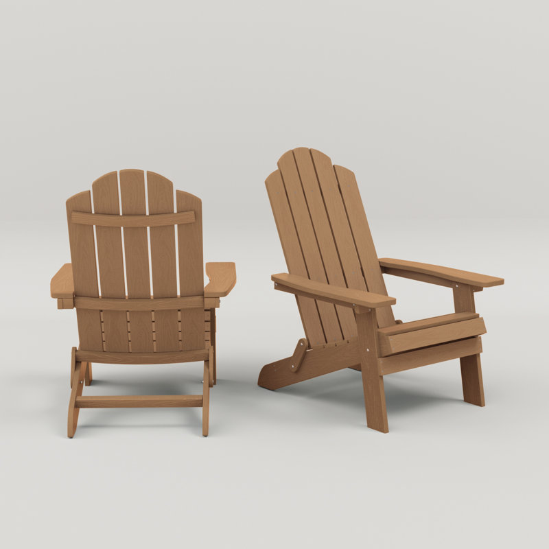 Chaise Adirondack pliante en plastique pour l'extérieur, Teck