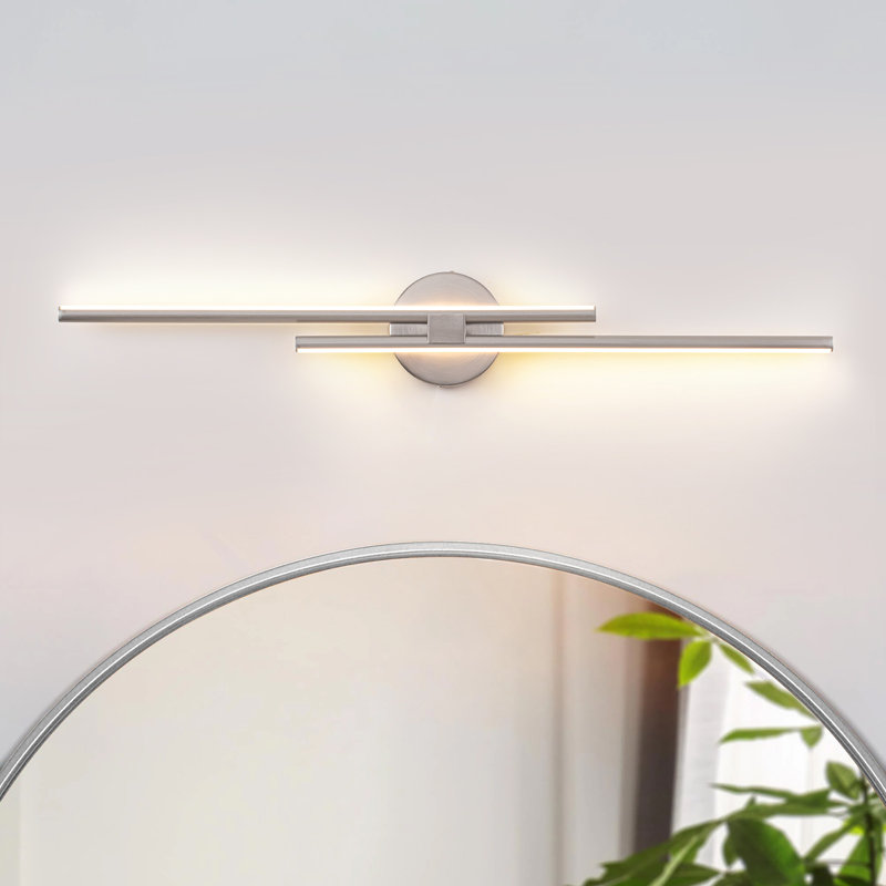31'' 1200LM 2-Light Dimmable LED 20W Vanity Light, Nickel, 3000K