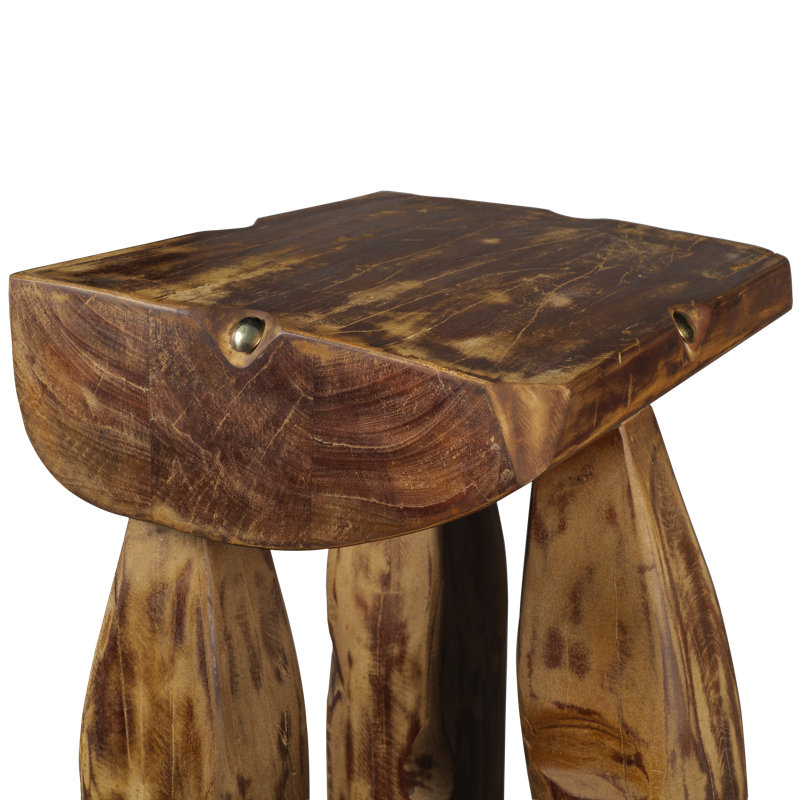 Nomad Stool ~ Rooted in rustic heritage and artisanal craftsmanship, this 100% reclaimed wood stool blends earthy textures with a timeworn patina, evoking the spirit of wanderers and ancient traditions.