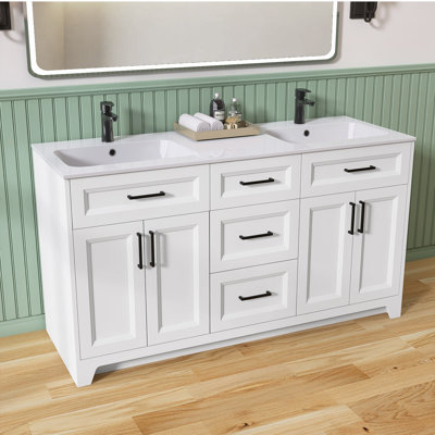 Meuble-lavabo double 60 po Elze