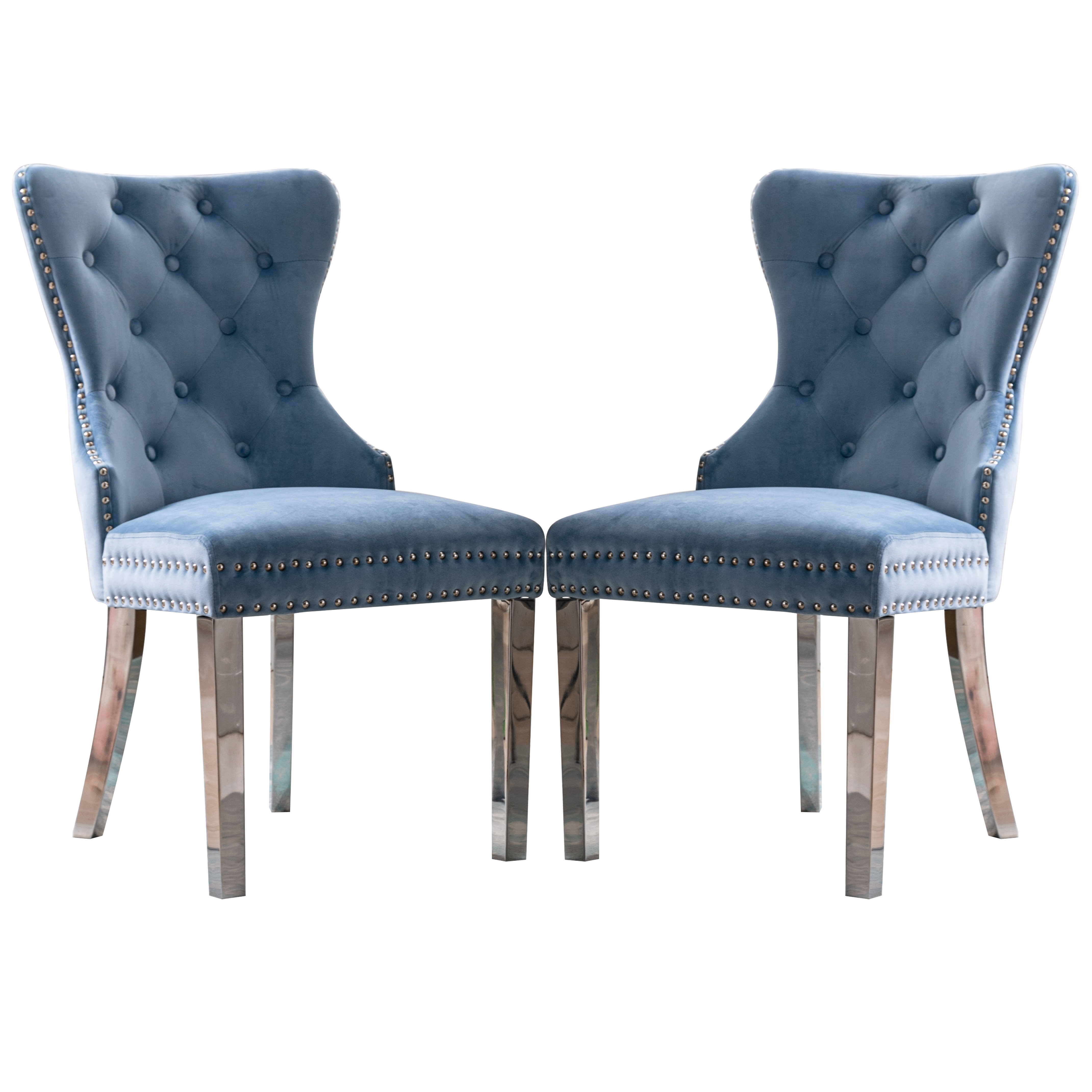 Amity Upholstered King Louis Back Side Chair (Set of 2) Willa Arlo Interiors Frame Color: Silver, Upholstery Color: White