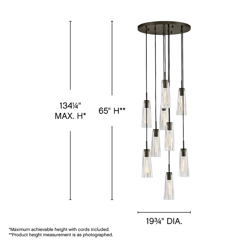 Cosette 9 - Light Pendant, Black Oxide