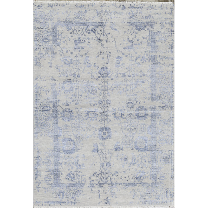 Tapis beige noué à la main de haute qualité