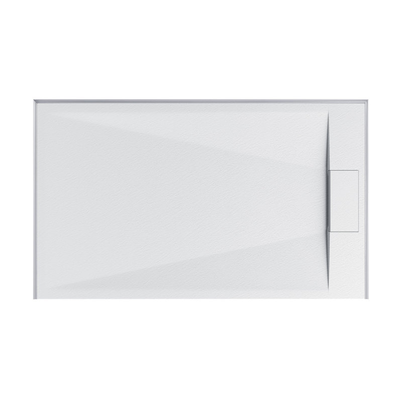 Receveur de douche rectangulaire extra-plat Lenora 60 po x 36 po avec bonde latérale dissimulée, blanc uni