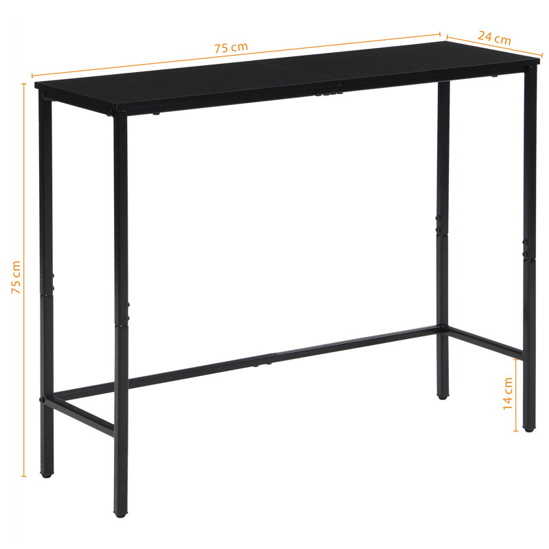75 cm W Console Table, black, black