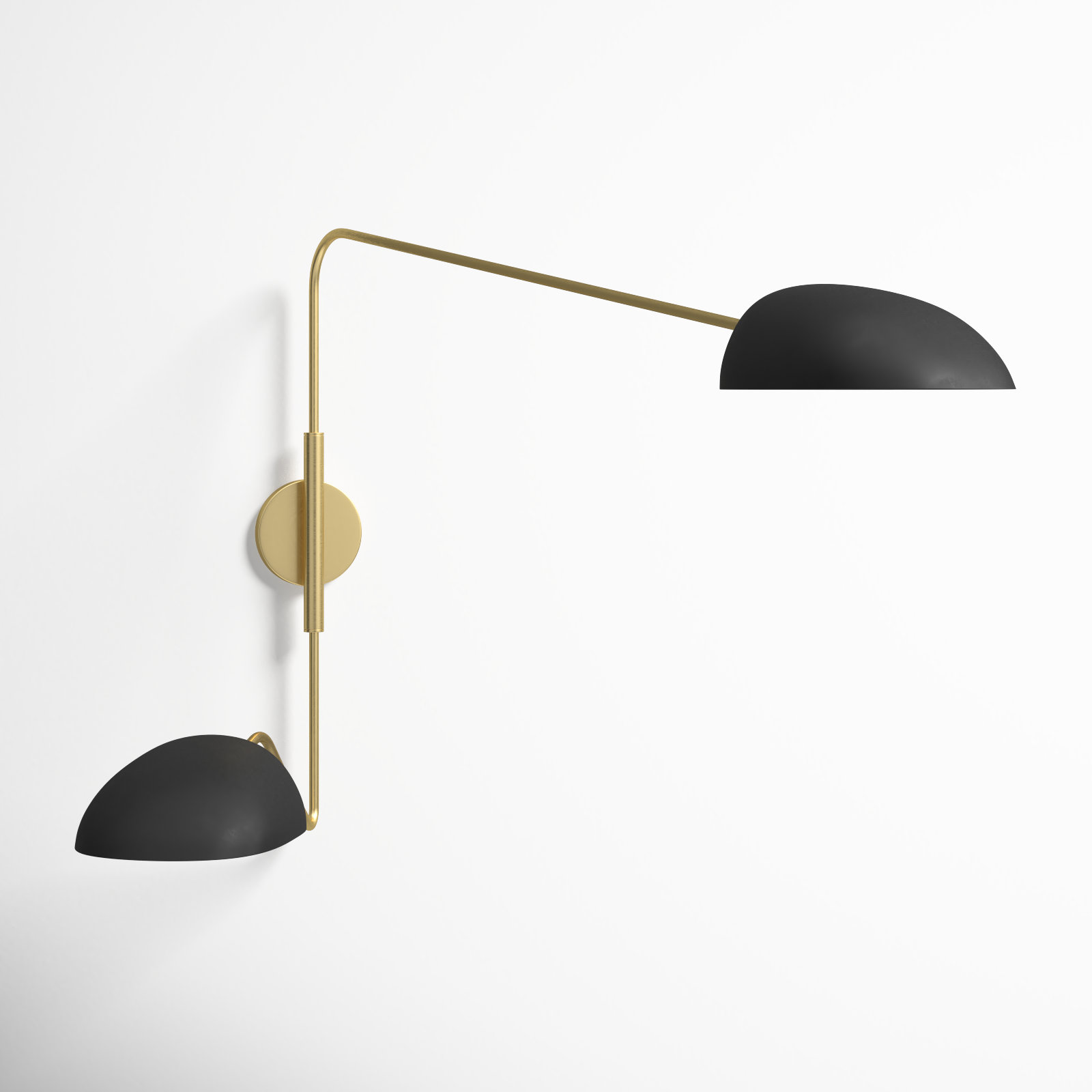 Adarna 2 Light Dimmable Swing Arm Sconce, Midnight Black