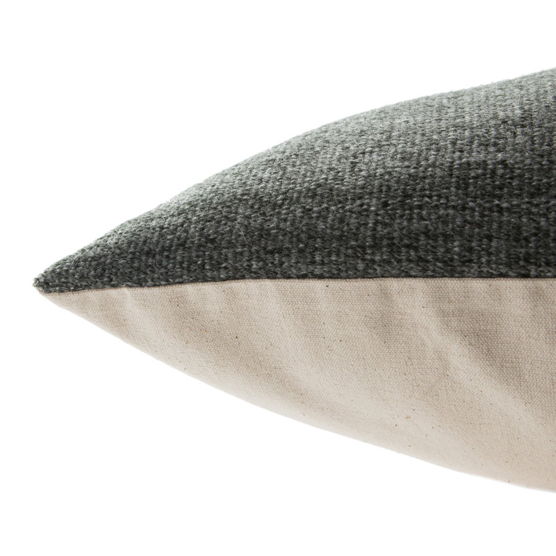 Housse de coussin carré synthétique Truman, Gris foncé