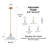 12.5'' Gold Pendant Light with Textured Glass
