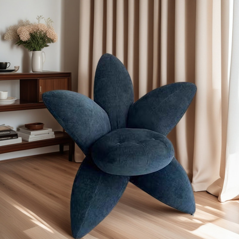 Luxury Creative Flower-shaped Leisure Chair., Dark Navy