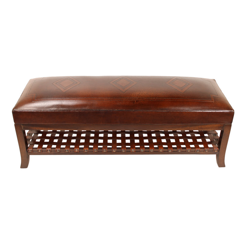Cottom Blend Upholstered Storage Bench, Brown
